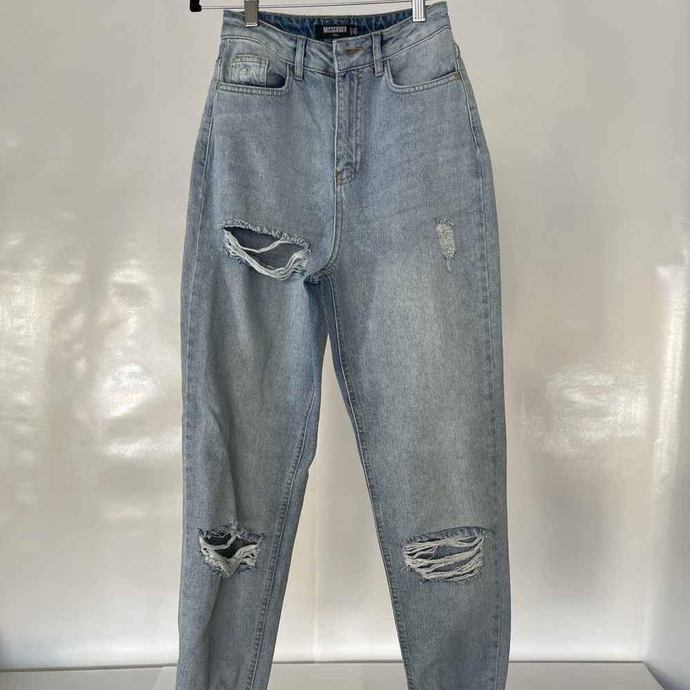 Missguided tall distressed jeans size 0